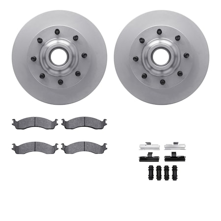 4212-99114, Geospec Rotors With Heavy Duty Brake Pads Includes Hardware,  Silver